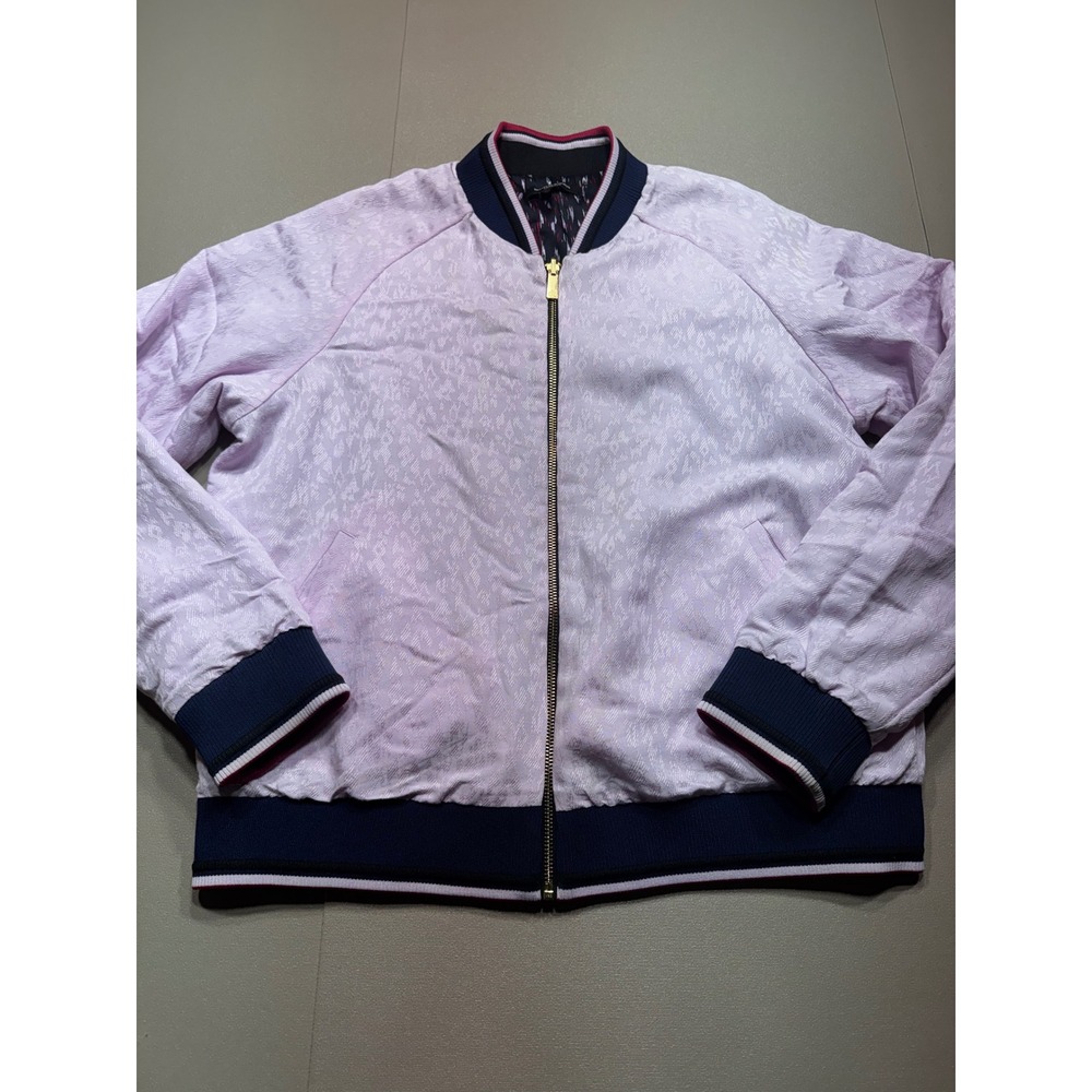 Scotch & Soda Reversible Bomber Jacket Lavender Jacquard & Abstract Print Womens